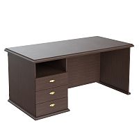 Стол руководителя однотумбовый RDT 168(L) Орех Даллас 1600х800х750 RAUT